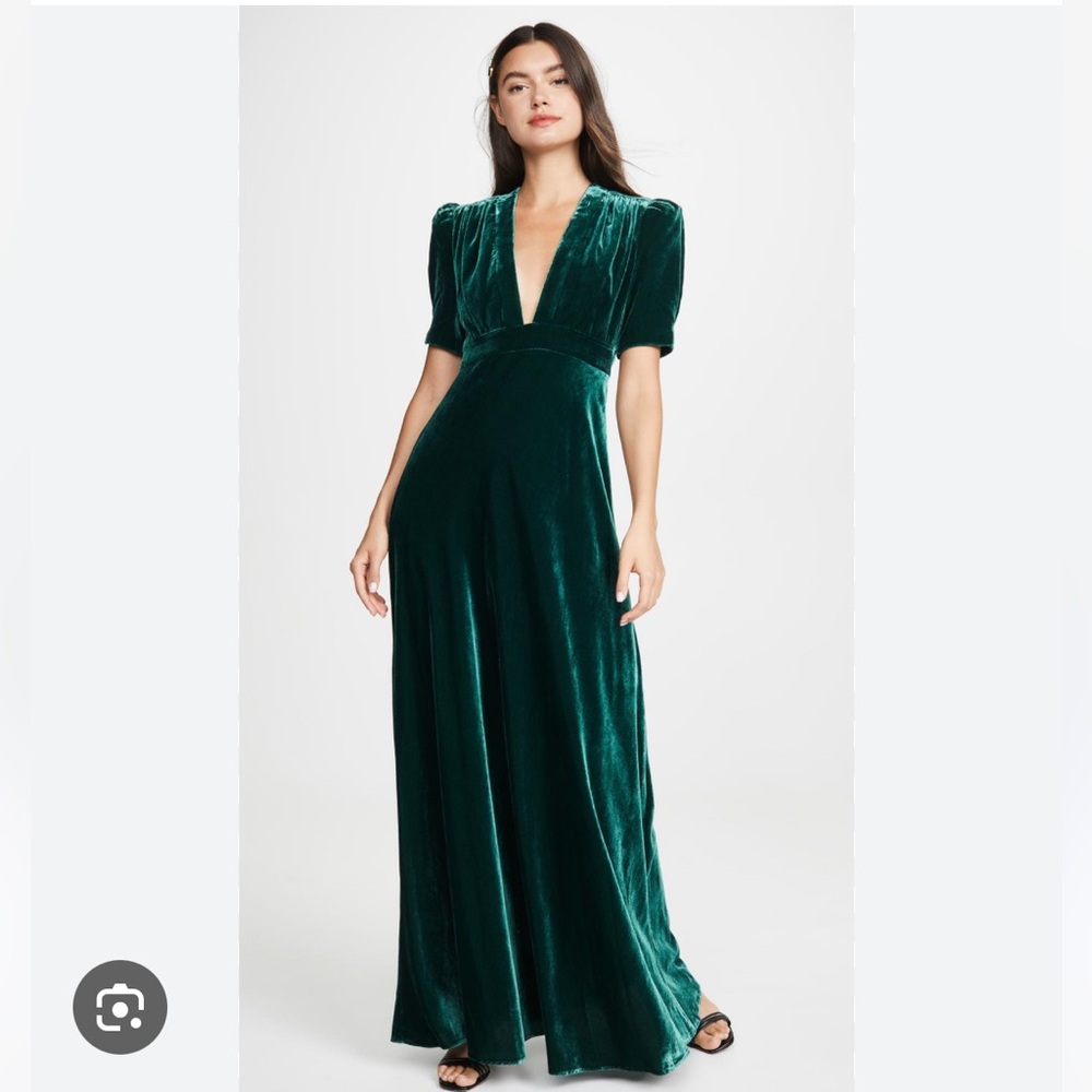 Jill Stuart Green Velvet Maxi Dress
